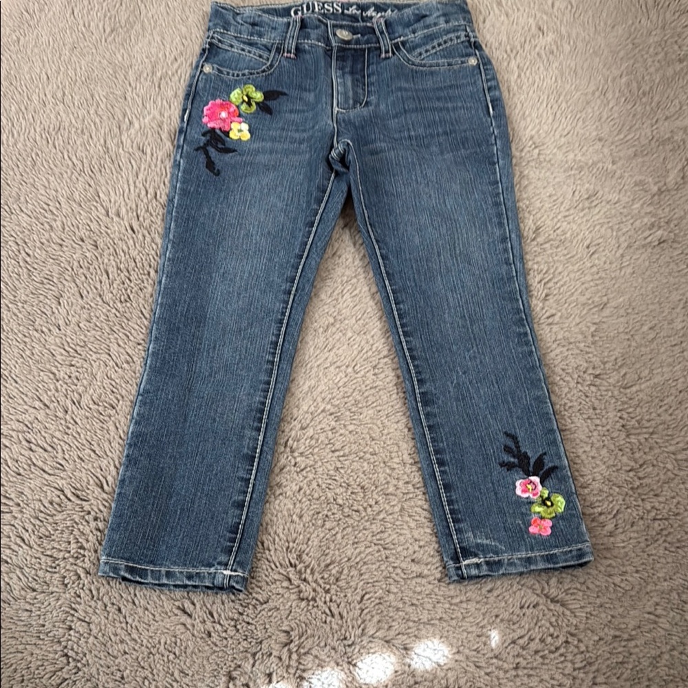 Guess Blue Embroidered Jeans with Cartoon Patches